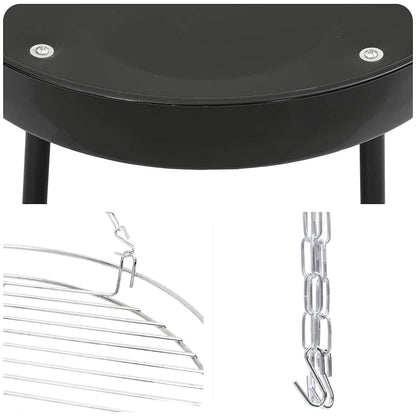 Lagerfeuer Stativ 3 pcs Schwarz Stahl