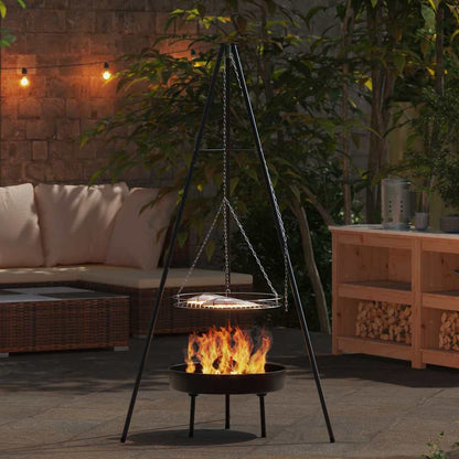 Lagerfeuer Stativ 3 pcs Schwarz Stahl