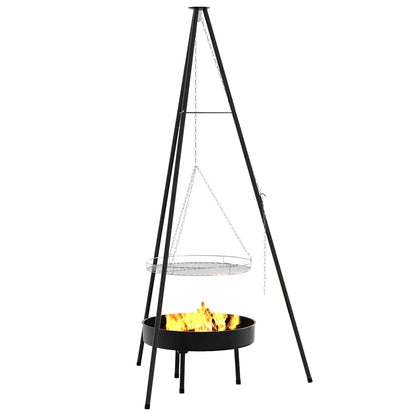 Lagerfeuer Stativ 3 pcs Schwarz Stahl
