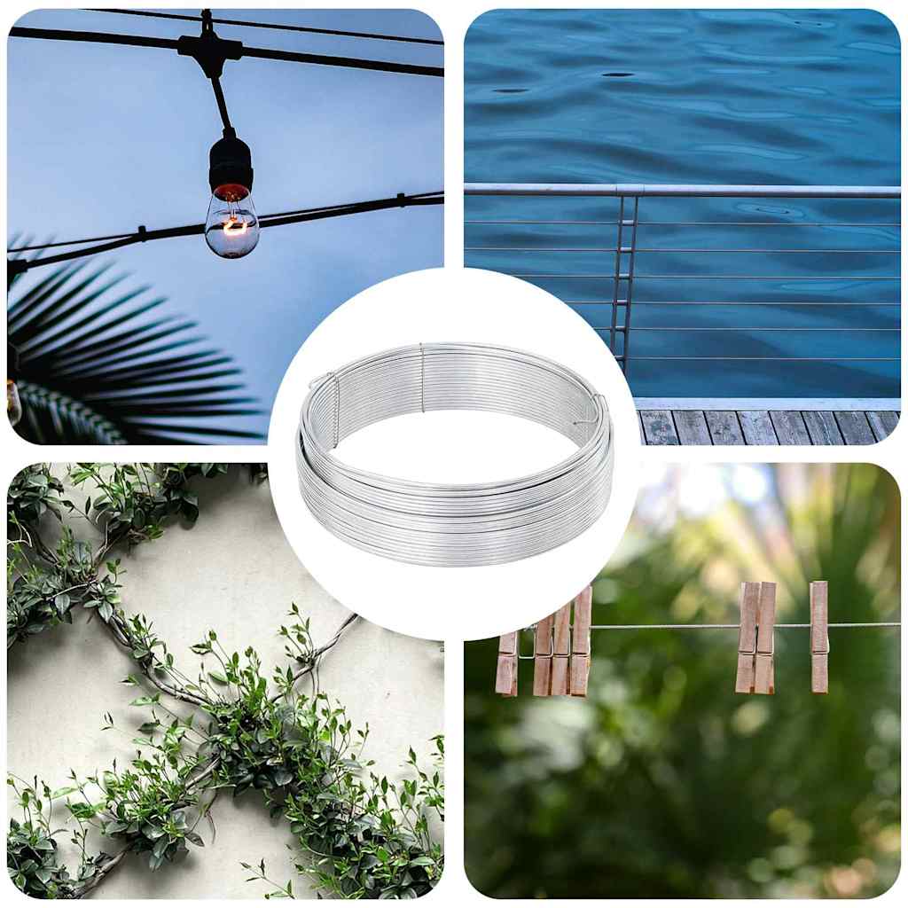 Zaunbindedraht Silber 25 m Heißgetauchter verzinkter Draht