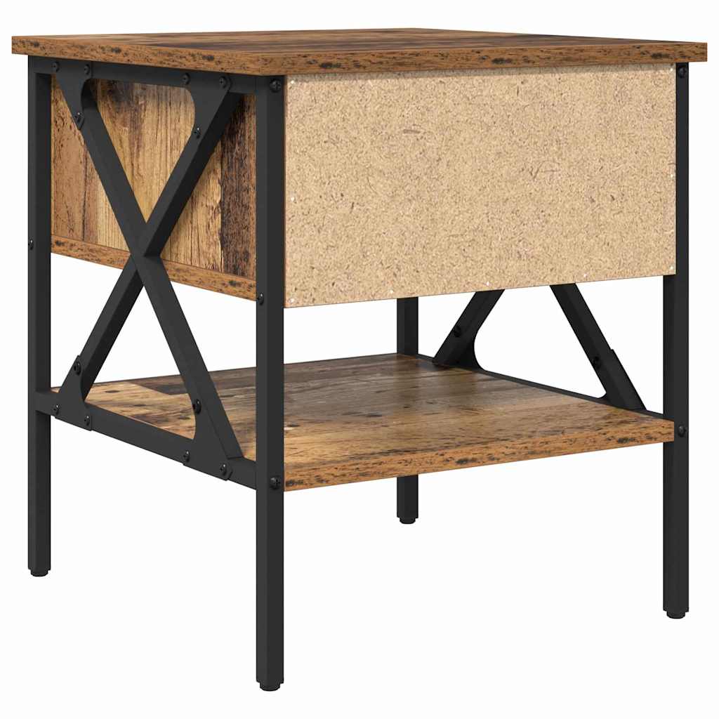 vidaXL Nachttisch Altholz 40 x 42 x 45 cm Schichtholz und Metall