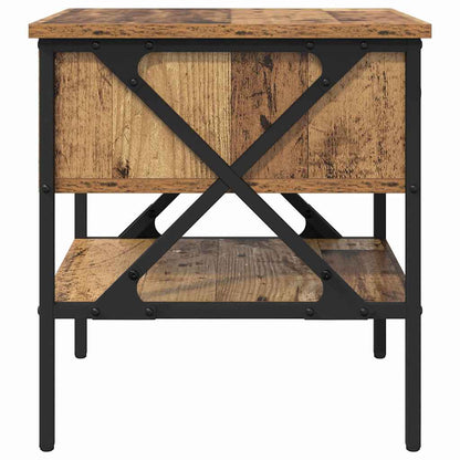 vidaXL Nachttisch Altholz 40 x 42 x 45 cm Schichtholz und Metall