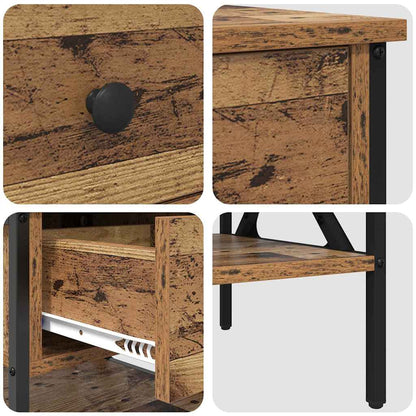 vidaXL Tables de chevet 2 pcs bois de récupération 40 x 42 x 45 cm contreplaqué et métal