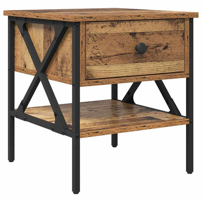 vidaXL Tables de chevet 2 pcs bois de récupération 40 x 42 x 45 cm contreplaqué et métal