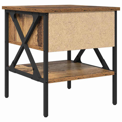 vidaXL Tables de chevet 2 pcs bois de récupération 40 x 42 x 45 cm contreplaqué et métal