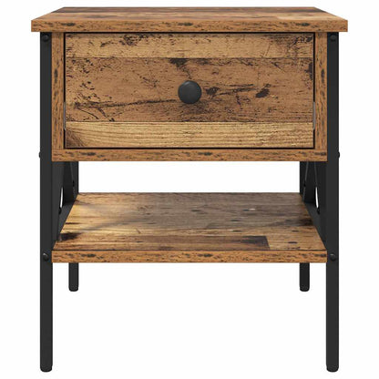vidaXL Tables de chevet 2 pcs bois de récupération 40 x 42 x 45 cm contreplaqué et métal