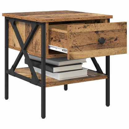 vidaXL Tables de chevet 2 pcs bois de récupération 40 x 42 x 45 cm contreplaqué et métal