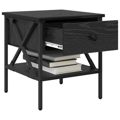 Nachttisch mit Schubladen Schwarz Eichen-Optik 40 x 42 x 45 cm