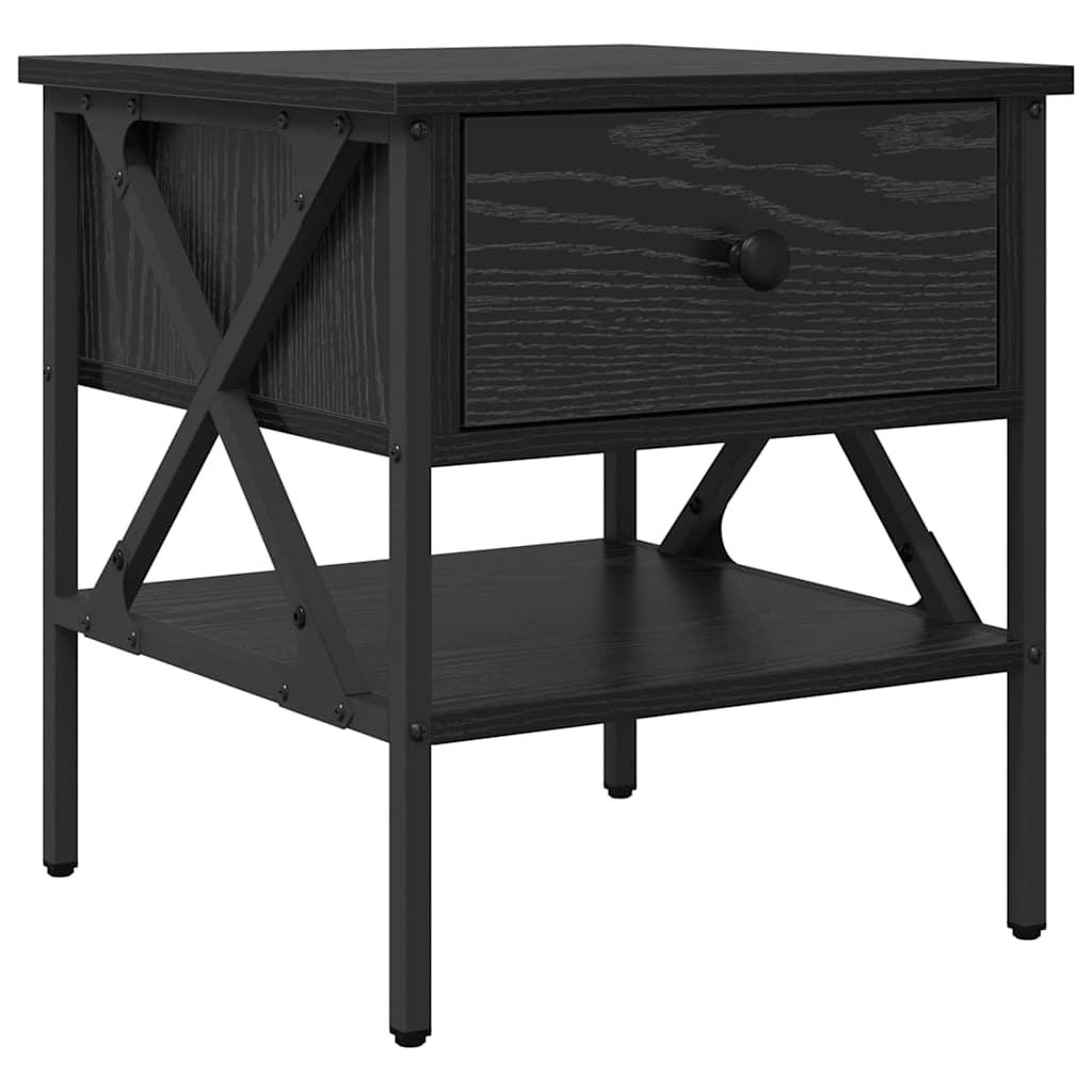 vidaXL Nachttisch 2 pcs Schwarz Eichen-Optik 40 x 42 x 45 cm