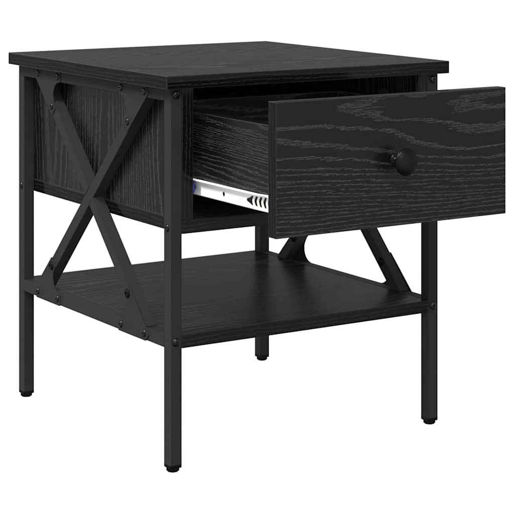 vidaXL Nachttisch 2 pcs Schwarz Eichen-Optik 40 x 42 x 45 cm