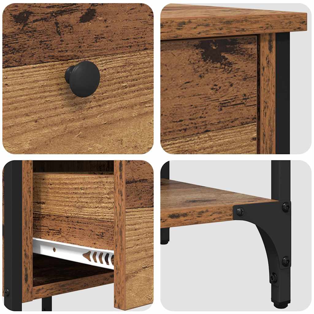 vidaXL Nachttisch mit Schubladen 2 pcs Braun 33,5 x 36 x 70 cm