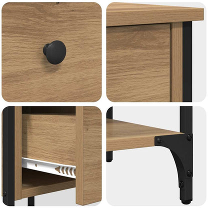 vidaXL Table de chevet marron 33,5 x 36 x 70 cm bois massif recyclé