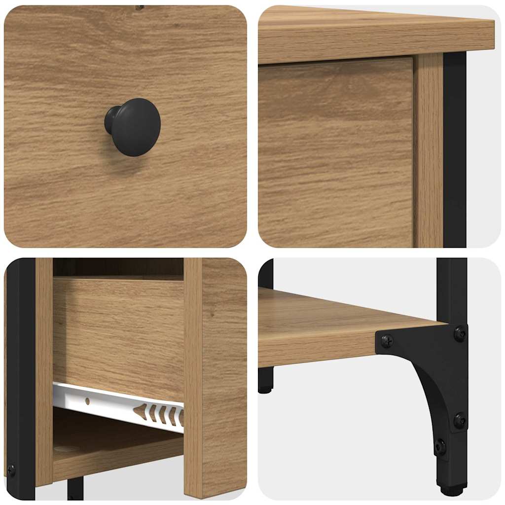 vidaXL Nachttisch mit Schubladen 2 pcs Braun 33,5 x 36 x 70 cm