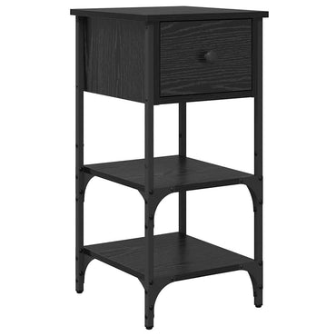 vidaXL Nachttisch Schwarz Eichen-Optik 33,5 x 36 x 70 cm