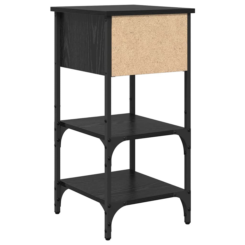 vidaXL Nachttisch Schwarz Eichen-Optik 33,5 x 36 x 70 cm
