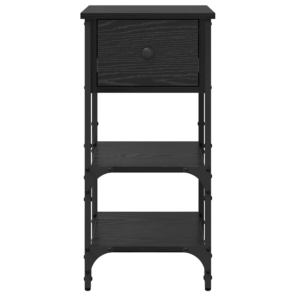 vidaXL Nachttisch Schwarz Eichen-Optik 33,5 x 36 x 70 cm