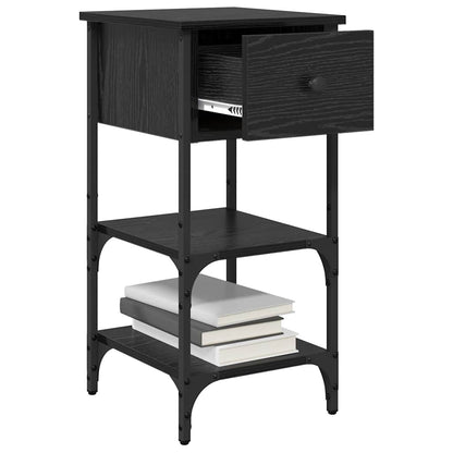 vidaXL Nachttisch Schwarz Eichen-Optik 33,5 x 36 x 70 cm