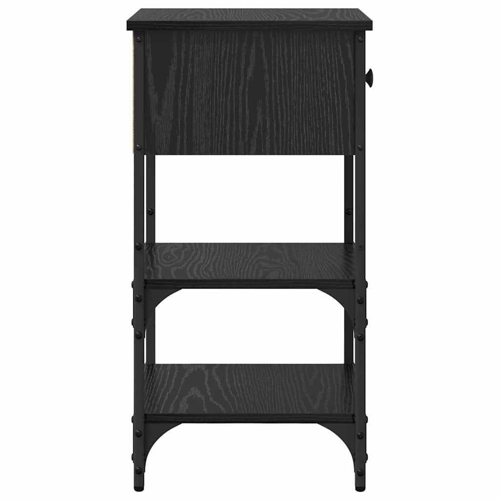 vidaXL Nachttisch Schwarz Eichen-Optik 33,5 x 36 x 70 cm