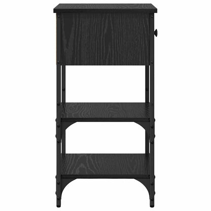 vidaXL Nachttisch Schwarz Eichen-Optik 33,5 x 36 x 70 cm