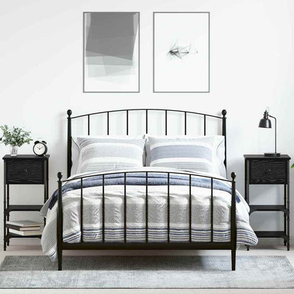 Nachttisch 2 pcs Schwarz Eichen-Optik 33,5 x 36 x 70 cm