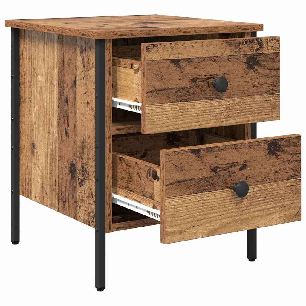 vidaXL Nachttisch Altholz 40 x 42 x 50 cm Schichtholz und Metall