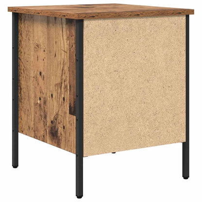vidaXL Nachttisch Altholz 40 x 42 x 50 cm Schichtholz und Metall