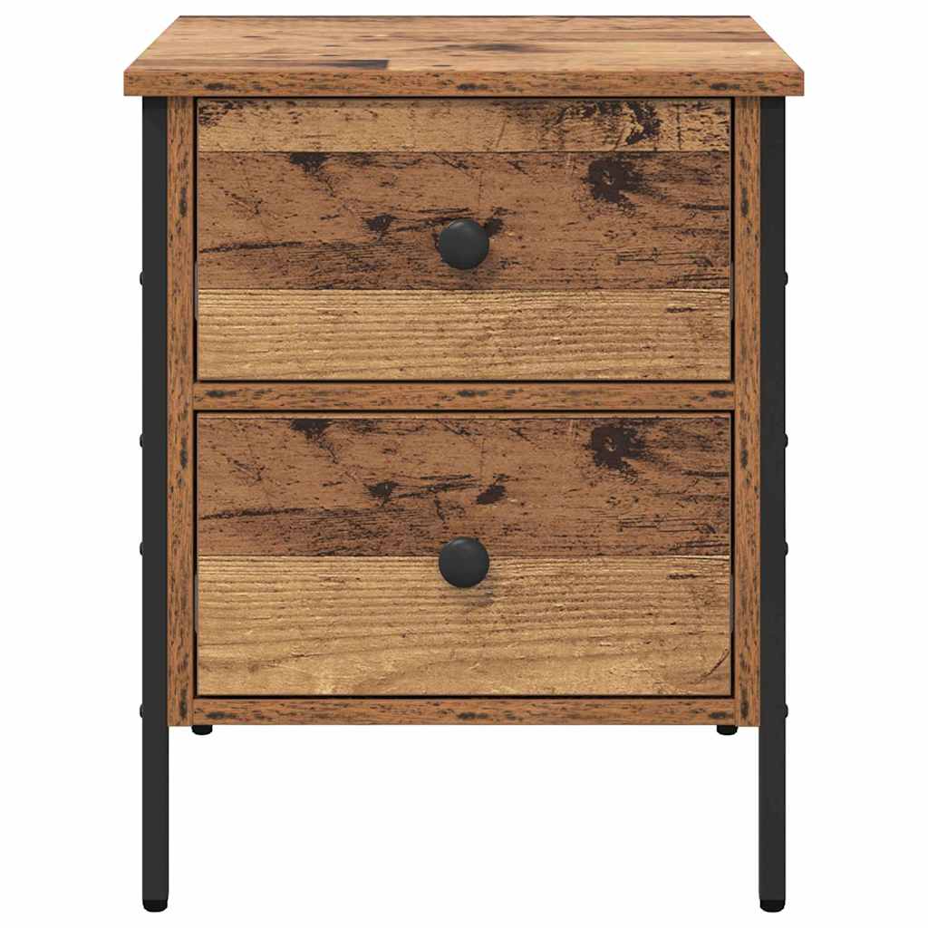 vidaXL Nachttisch Altholz 40 x 42 x 50 cm Schichtholz und Metall