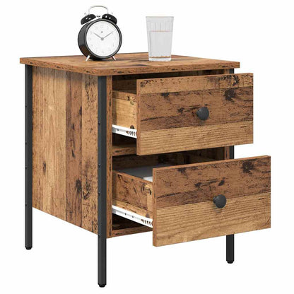 vidaXL Nachttisch Altholz 40 x 42 x 50 cm Schichtholz und Metall