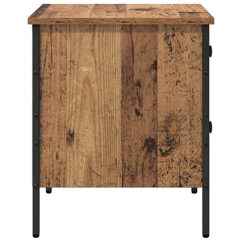 vidaXL Nachttisch Altholz 40 x 42 x 50 cm Schichtholz und Metall