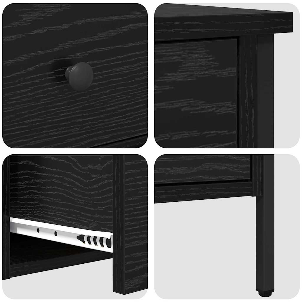 vidaXL Nachttisch mit Schubladen Schwarze Eiche 40 x 42 x 50 cm