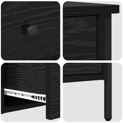 vidaXL Nachttisch mit Schubladen Schwarze Eiche 40 x 42 x 50 cm