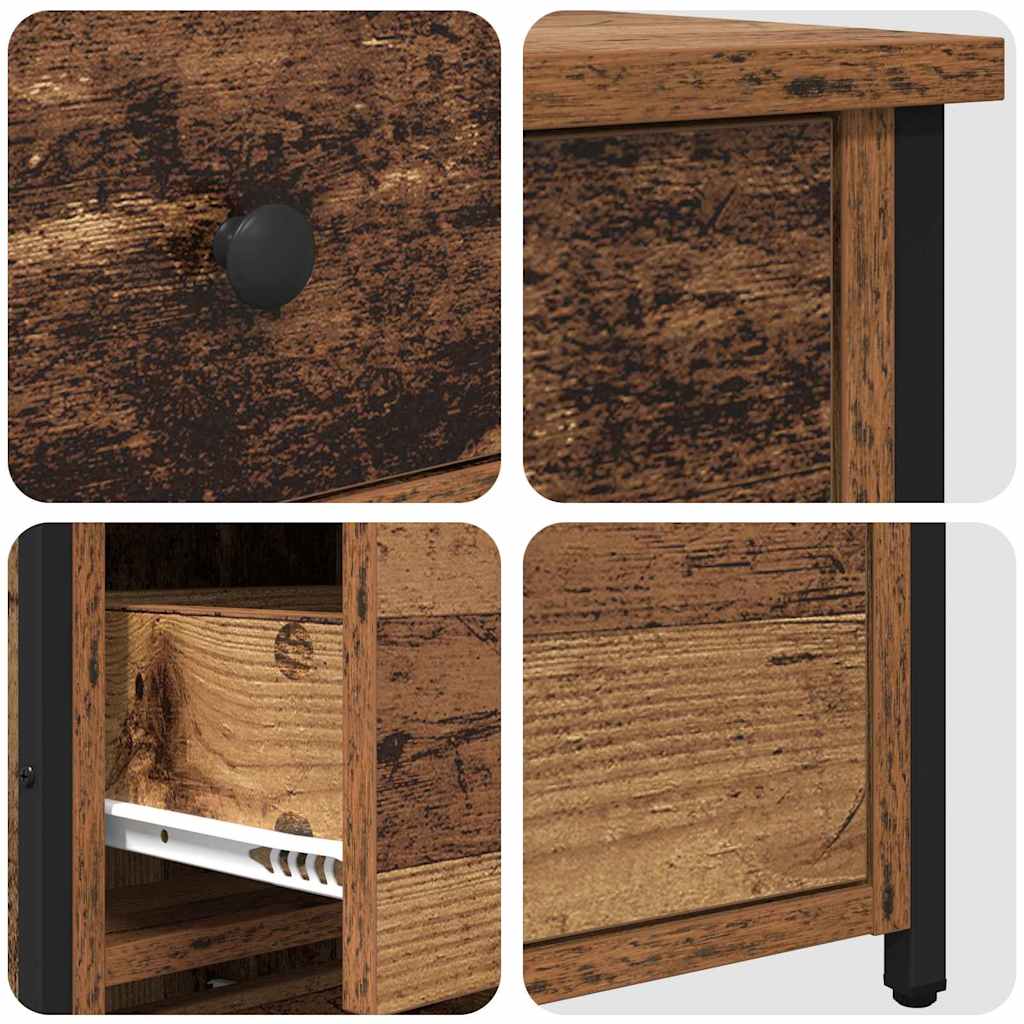 vidaXL Nachttisch Braun 40 x 36 x 60 cm Massives upgecyceltes Holz
