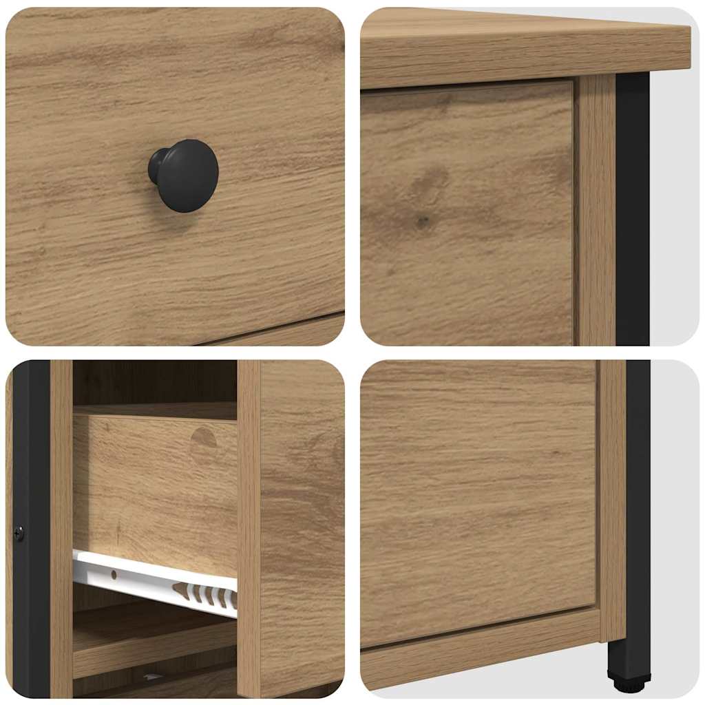 vidaXL Table de chevet marron 40 x 36 x 60 cm bois de récupération massif