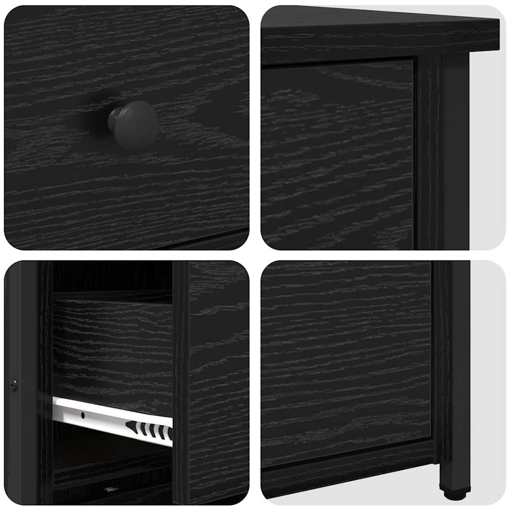 vidaXL Nachttisch mit Schubladen Schwarz Eichen-Optik 40 x 36 x 60 cm