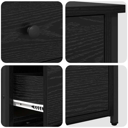vidaXL Nachttisch mit Schubladen Schwarz Eichen-Optik 40 x 36 x 60 cm