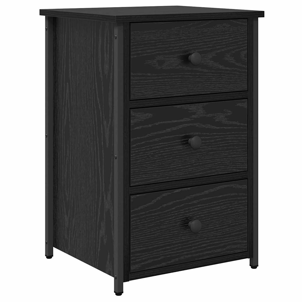 vidaXL Nachttisch 2 pcs Schwarz Eichen-Optik 40 x 36 x 60 cm