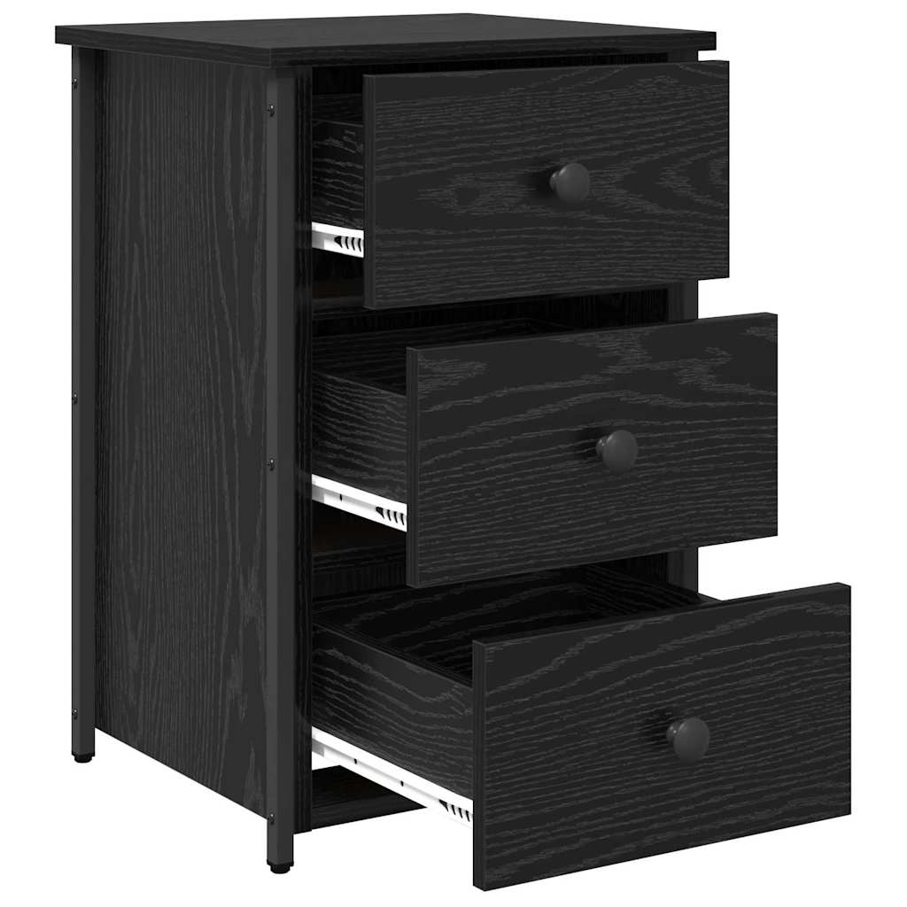 vidaXL Nachttisch 2 pcs Schwarz Eichen-Optik 40 x 36 x 60 cm