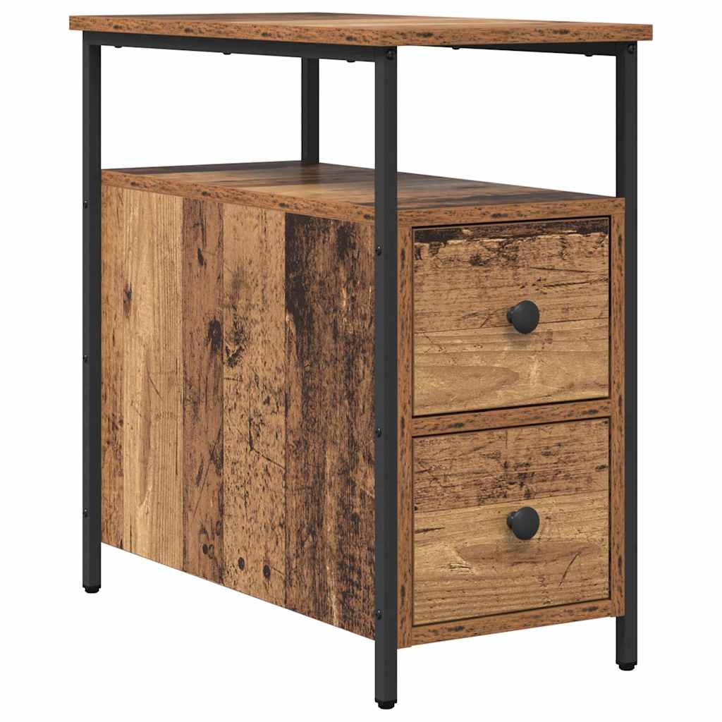 vidaXL Nachttisch mit Schubladen Altholz 30 x 60 x 60 cm Holzwerkstoff