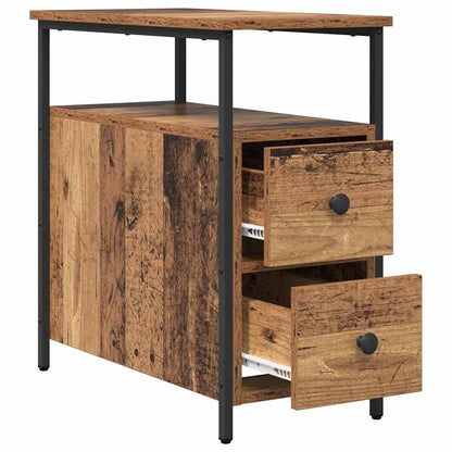 vidaXL Nachttisch mit Schubladen Altholz 30 x 60 x 60 cm Holzwerkstoff