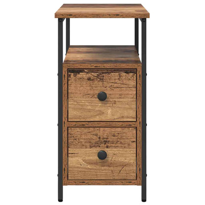 vidaXL Nachttisch mit Schubladen Altholz 30 x 60 x 60 cm Holzwerkstoff