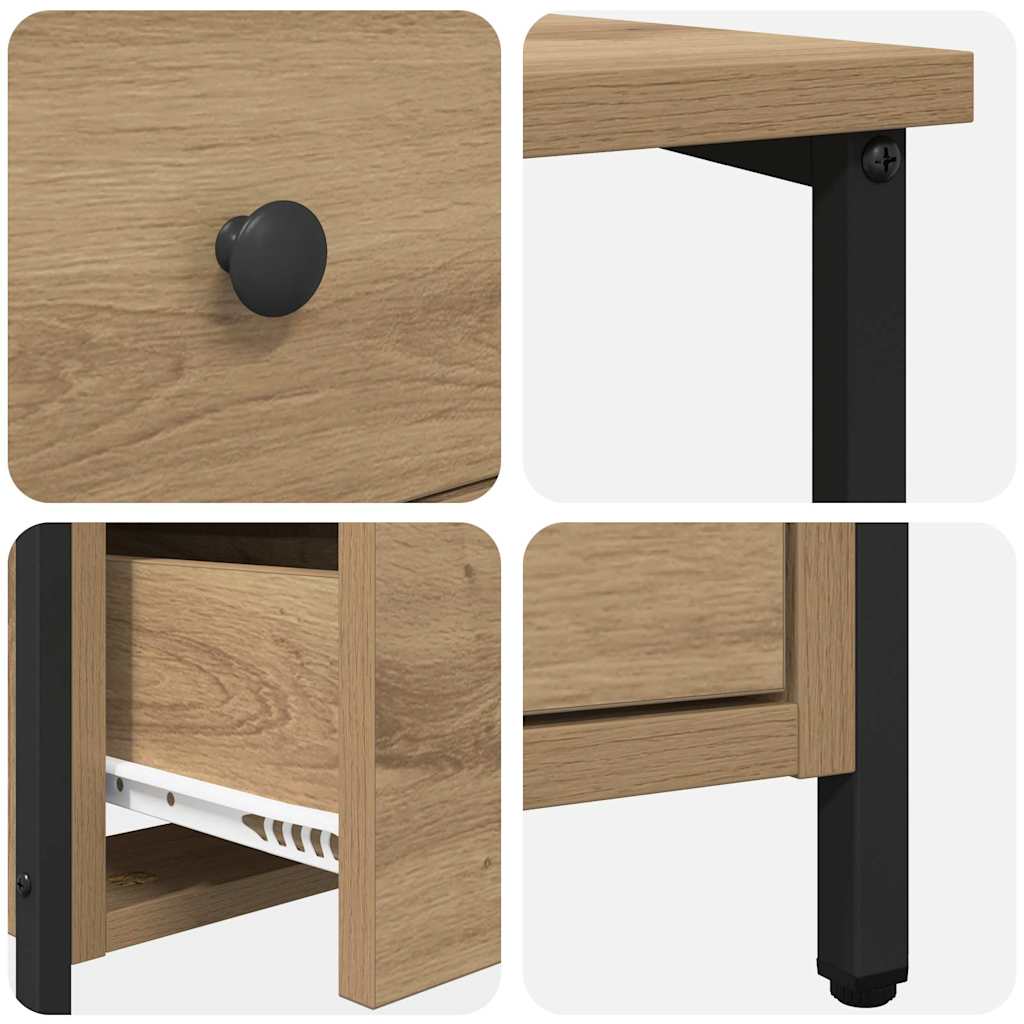 vidaXL Nachttisch Artisan-Eiche 30 x 60 x 60 cm Holzwerkstoff