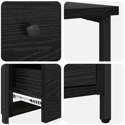 vidaXL Nachttisch 2 pcs Schwarz Eichen-Optik 30 x 60 x 60 cm