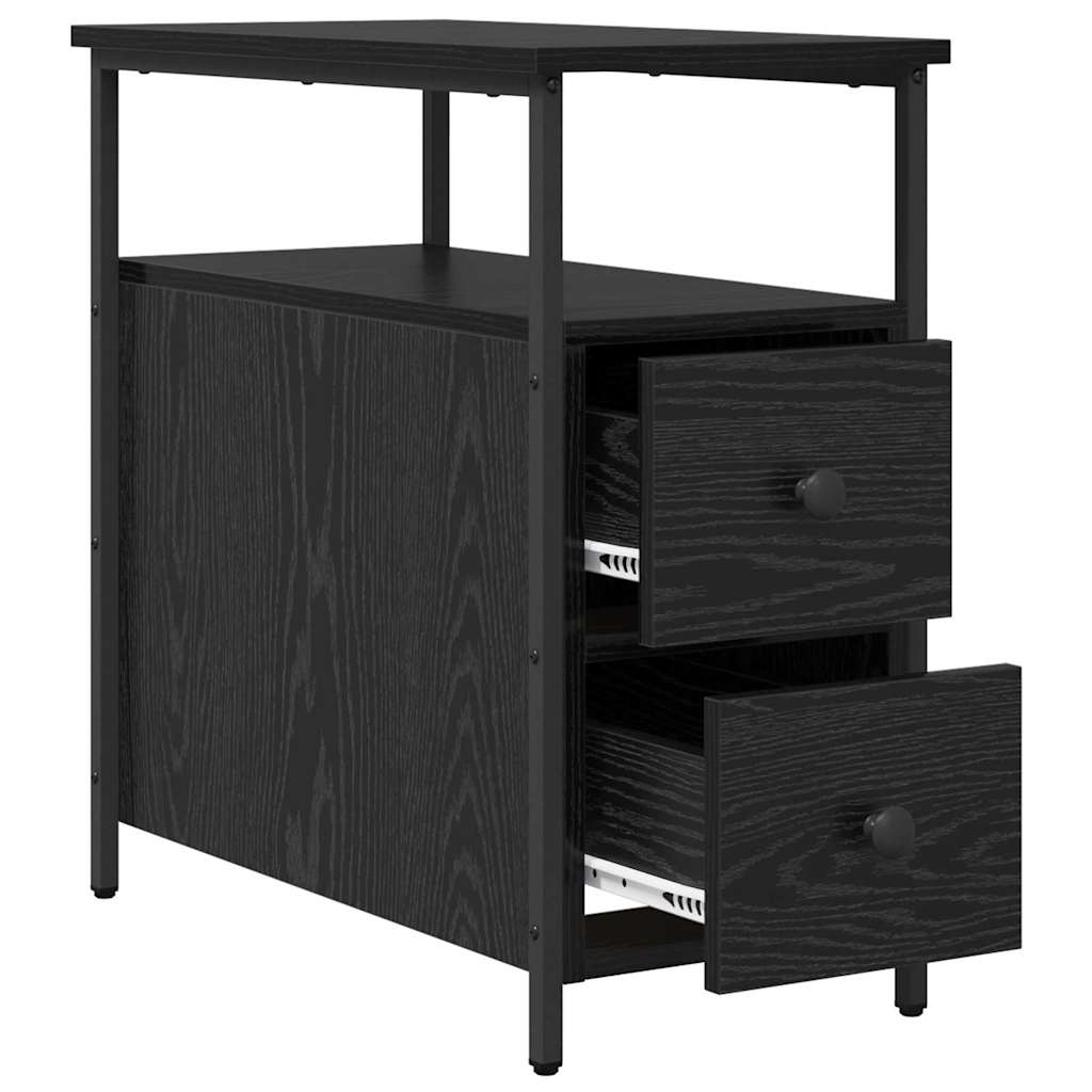 vidaXL Nachttisch 2 pcs Schwarz Eichen-Optik 30 x 60 x 60 cm