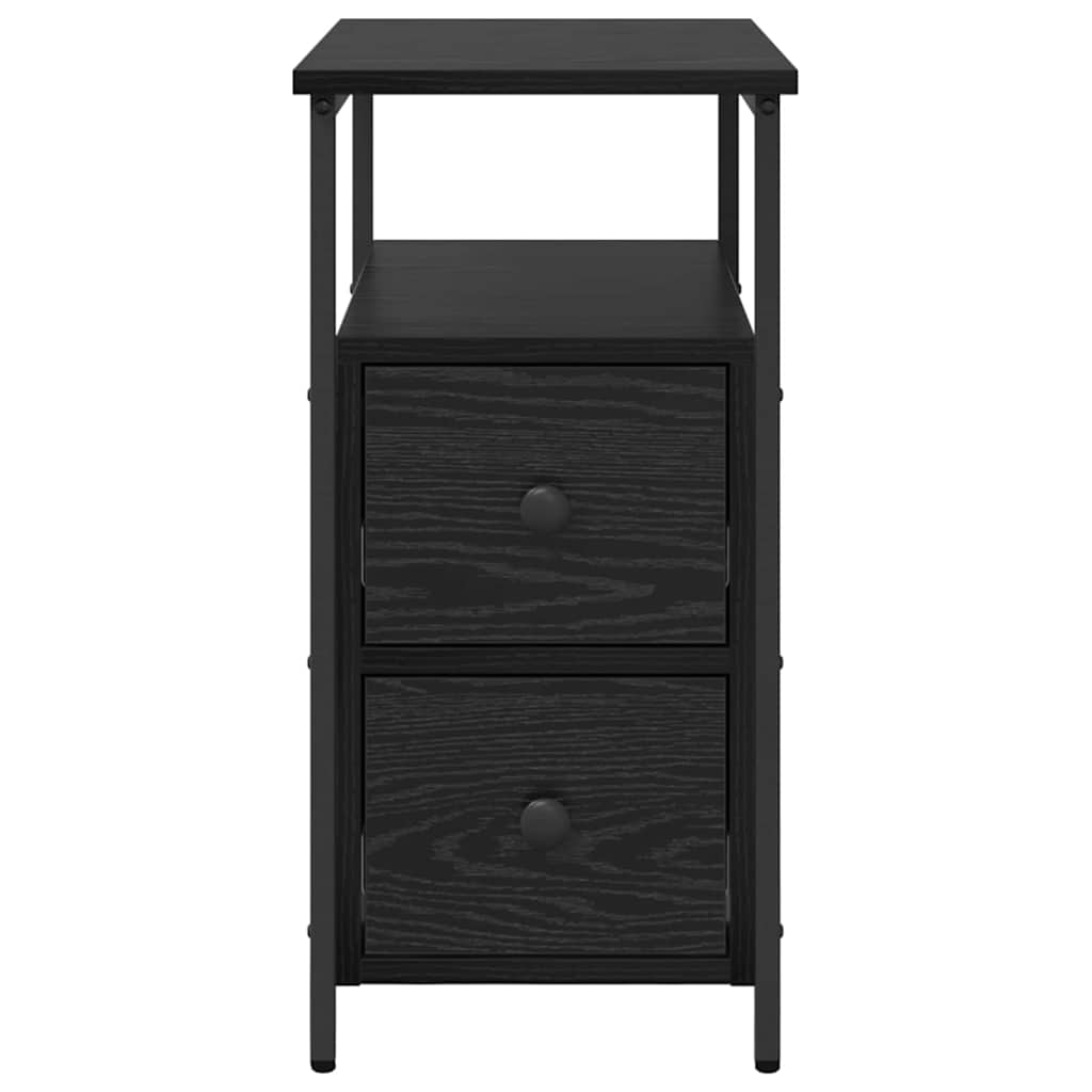 vidaXL Nachttisch 2 pcs Schwarz Eichen-Optik 30 x 60 x 60 cm
