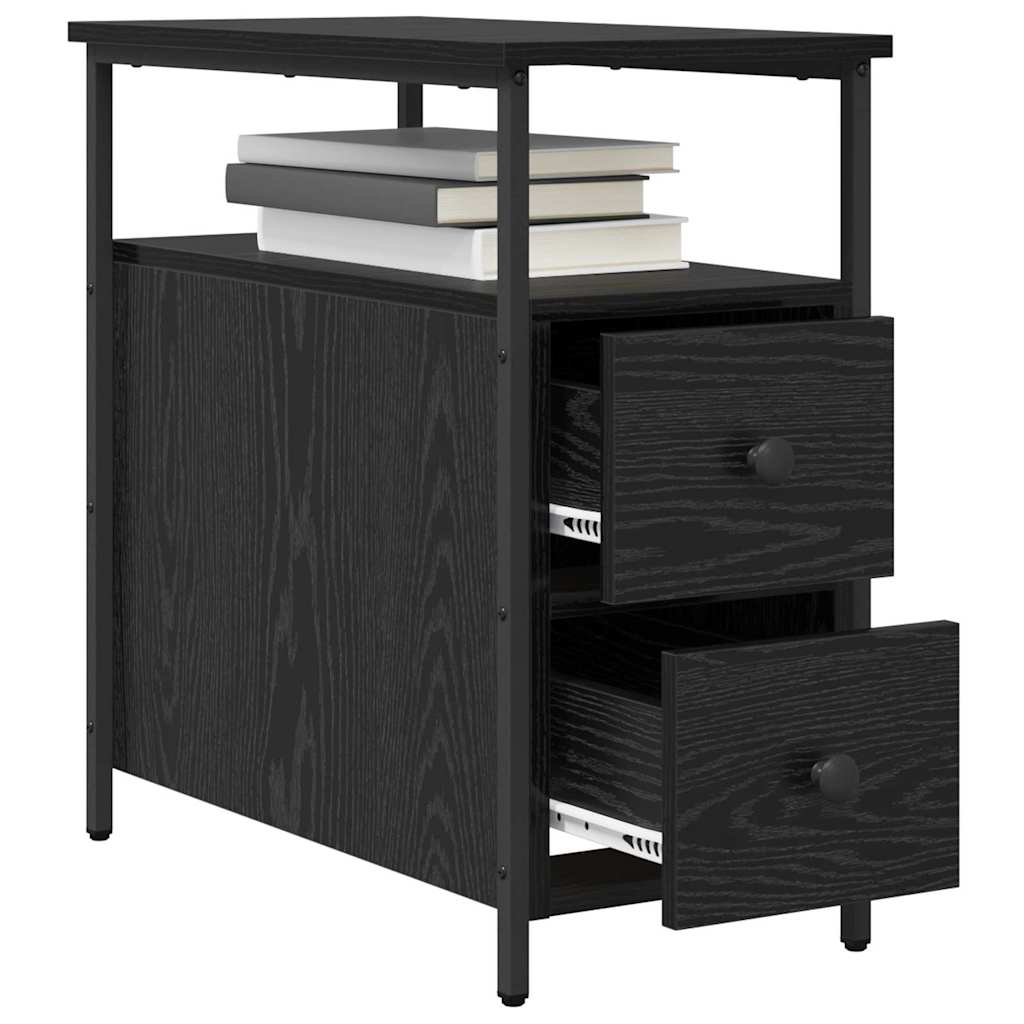 vidaXL Nachttisch 2 pcs Schwarz Eichen-Optik 30 x 60 x 60 cm