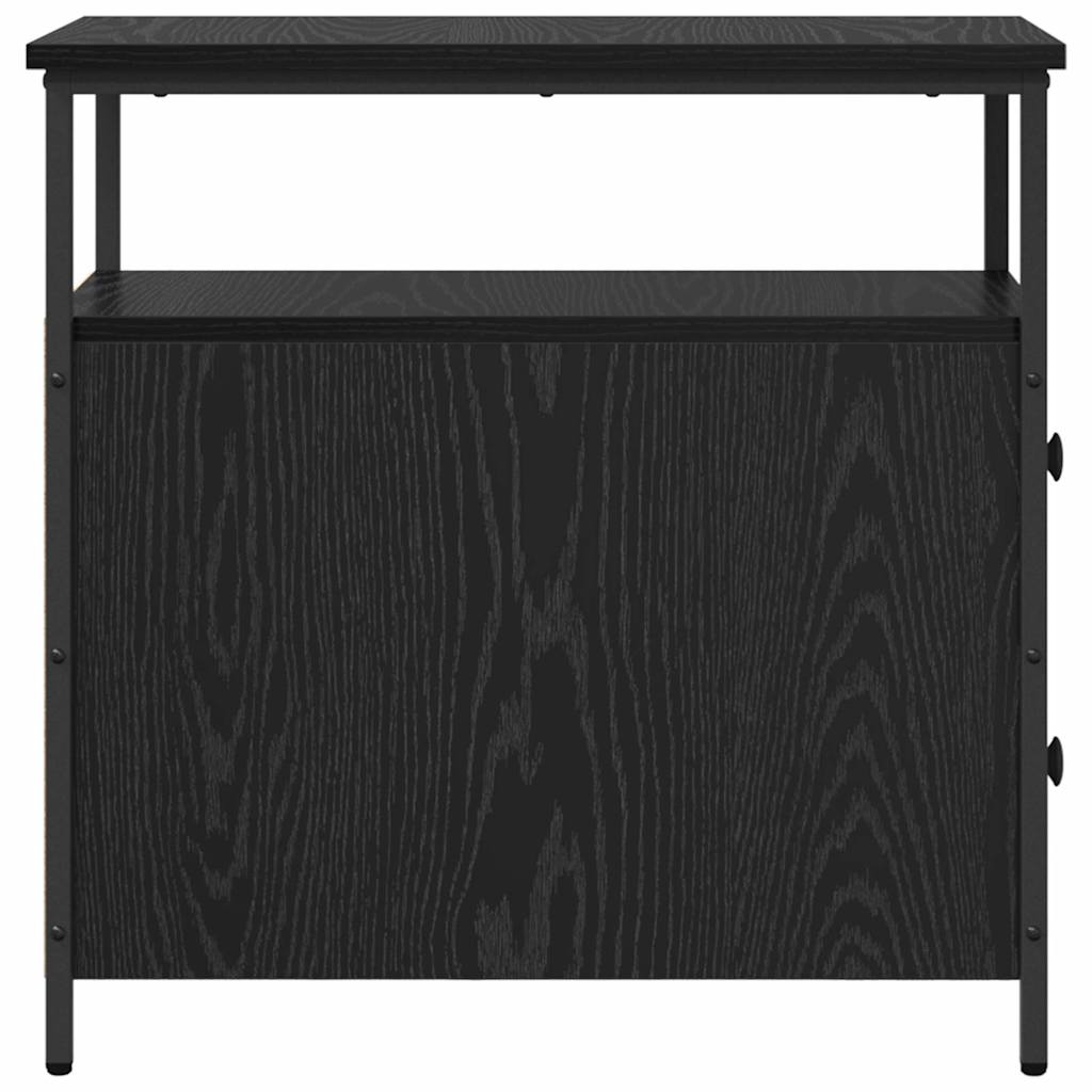 vidaXL Nachttisch 2 pcs Schwarz Eichen-Optik 30 x 60 x 60 cm