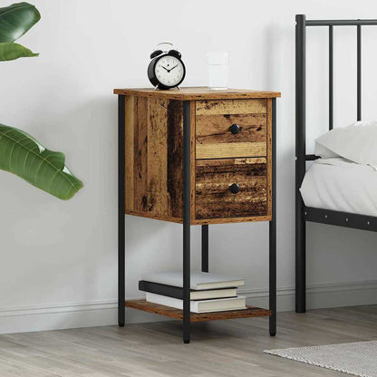 vidaXL Nachttisch mit Schubladen Altholz 32 x 42 x 70 cm Holzwerkstoff
