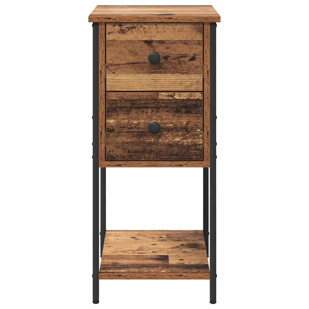 vidaXL Nachttisch mit Schubladen Altholz 32 x 42 x 70 cm Holzwerkstoff