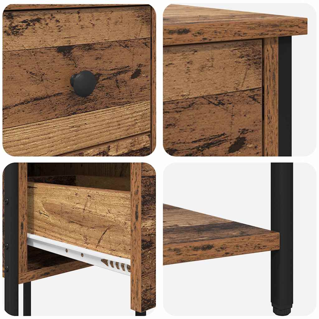 vidaXL Nachttisch 2 pcs Altholz 32 x 42 x 70 cm Holzwerkstoff