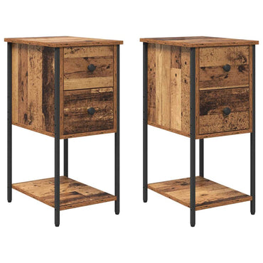 vidaXL Nachttisch 2 pcs Altholz 32 x 42 x 70 cm Holzwerkstoff